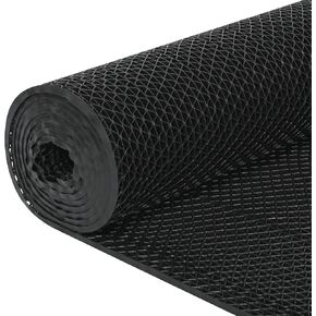 الصرف الكلمة حصيرة 3'x16'5'' الحصير التجارية غير زلة 1/5'' سميكة PVC المطاط شبكة جوفاء حصيرة مدخل حصيرة للمناطق الرطبة المطبخ حمام سباحة الحمام الحمام مطعم المرآب (أسود، 3'x16'5'') in Kuwait