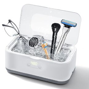 منظف ​​المجوهرات بالموجات فوق الصوتية، LXIANGN 49 كيلو هرتز 40 وات آلة تنظيف بالموجات فوق الصوتية الاحترافية مع مؤقت رقمي للنظارات والقلائد والمثبتات والخواتم وأطقم الأسنان - 5 أوضاع للوقت، 27 أونصة، 304 فولاذ مقاوم للصدأ (رمادي) in Kuwait