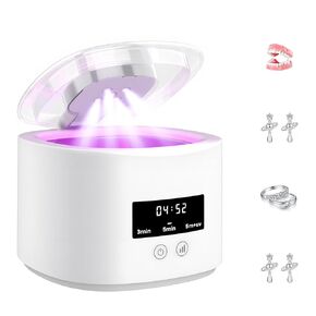 Upgraded Rechargeable Ultrasonic Retainer Cleaner, Upgraded Motor | 50KHz Ultrasonic丨4.0 smart chip丨Smart Noise Reduction | 280ML Capacity for Denture, Mouth Guard, Aligner, Night Guard, Braces in Kuwait