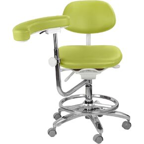 كرسي مجهر أسنان Ergo-Foot مع وضع ديناميكي ذكي - تصميم قابل لضبط الارتفاع، ومساند للأذرع دوارة 360 درجة ومسند ظهر متكيف لطب الأسنان الدقيق، اللون أخضر in Kuwait