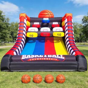 لعبة OZIS القابلة للنفخ لكرة السلة، لعبة كرة السلة التفاعلية القابلة للنفخ للحفلات المحمولة مع 4 كرات ومنفاخ سهلة الإعداد مثالية للحفلات الخارجية والأحداث الرياضية واللعب في الفناء الخلفي in Kuwait