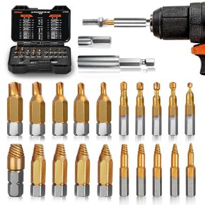 مجموعة مستخرج من المسمار 14 PCS ومجموعة بتات الحفر اليسرى ، سهلة الاستخراج المسمار المجردة مع المزامير الحلزونية من سبائك للتلف والتجميد والترصيع ، الصدأ ، البراغي المدورة ، المكسرات والمسامير in Kuwait