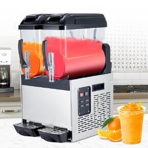 ماكينة سلاشي تجارية سعة 12 لتر × 3 بقدرة 860 وات، صانعة مشروبات مجمدة من الفولاذ المقاوم للصدأ بوعاء مزدوج مع تنظيف ذاتي، للمارجريتا والآيس كريم وأقماع الثلج - مثالية للمنزل والمقهى والمطاعم in Kuwait