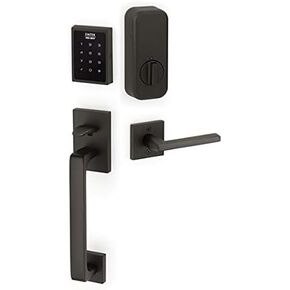 مجموعة إدخال لوحة المفاتيح Baden المزودة بمحرك من EMTEK مع رافعة حبل نهائية متطابقة - اختيار اليد اليسرى/اليمين و3 تشطيبات - EMP0103RLLHUS10B - اليد اليسرى (LH) - برونز مطلي بالزيت (US10B) in Kuwait