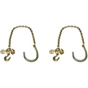 سلسلة محور العلامة التجارية ME مع خطاف J كبير الحجم وخطافات إمساك، خطافات سحب J، 5/16 بوصة × 4 بوصة درجة 70، زوج من الخطافات المنزلقة، ليس للتعافي، خطاف واسع جدًا، طول السلسلة 4 بوصة، خطافات J in Kuwait