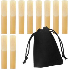 10 Packs B Clarinet Reeds 2.5 Strength with Velvet Bag & Plastic Box, Beginner & Student Practice Reeds, Thinner Reed Tip & Unfiled Cut for Clarinet, B Flat Replacement Clarinet Reeds in Kuwait