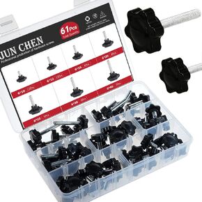 JUNCHEN M6 مقبض برغي لقط، 61 قطعة مقبض نجمة خيط، مقبض بلاستيكي على شكل سداسي لقط مقبض برغي شد اليد لاستبدال قاعدة المظلة in Kuwait