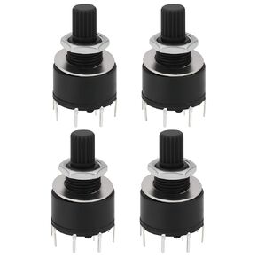 SING F LTD 4pcs 16mm 1 Pole 8 Position Rotary Switch with Washer and Nut Plastic Round Axis Band Switch Handle Length 15mm Black RS16 in Kuwait