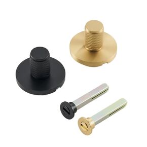 Brass Knurled Hidden Door Lock Set Invisible Turn Matt Black Brushed 1Pcs(Left Handle-SB) in Saudi Arabia