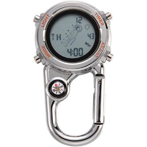 ساعة جيب بحلقة تسلق مع بوصلة، ساعة رقمية متعددة الوظائف للتسلق والرياضات الخارجية، حقيبة ظهر خفيفة الوزن للجنسين باللون البرتقالي in Kuwait