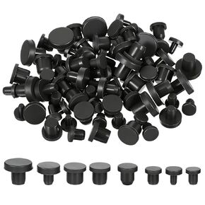 80 Pcs Rubber Plugs, Black 8 Sizes Rubber Stoppers Plugs Portable Waterproof Silicone Button Hole End Covers High Flexible Rubbers Drain Plug for Pipe Bottles Flower Pots Test Tubes in Kuwait