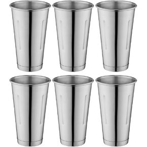 Soro Essentials- 30 oz. Stainless Steel Malt Milkshake Mixing Cup Set of 6- Milkshake Cups Immersion Hand Blender Malt Cups Stackable Chilling Glasses Cocktail Mixing Cups for Home Bar Restaurants in Saudi Arabia