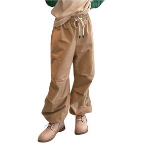 سراويل كارجو غير رسمية للفتيات بلون سادة فضفاضة تناسب الهواء الطلق سراويل باراشوت رياضية للتنزه سيرًا على الأقدام مع جيوب in Kuwait