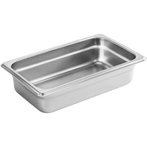 مقلاة طاولة بخار من الفولاذ المقاوم للصدأ مقاس 1/4 من New Star Foodservice، 10.5 × 6.4 × 2.5 بوصة، 18/8 من الفولاذ المقاوم للصدأ، مقياس 24، معتمدة من NSF (مجموعة من 6) in Kuwait