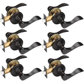 Gobrico 10 Pack Oil Rubbed Bronze No Locking Wave Levers Handles, Passage Door Interior Hall Closet Door Knobs Reversible for Hall and Closet in Saudi Arabia