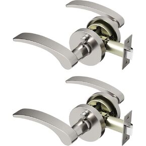 Okun Brook 2-Pack عتلات أبواب الممر باللون الأسود غير اللامع - مقابض داخلية قابلة للعكس وغير قابلة للقفل مع تصميم أنيق مخفي للممرات والخزائن in Kuwait