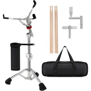 Heavy-Duty Snare Drum Stand, Ultra Sturdy Double-Braced Stand for 8" to 14" Snare Drum & Practice Pad, Height Adjustable | with 5A Drum Sticks, Drumsticks Holder, Carry Bag and Drum Key in Kuwait