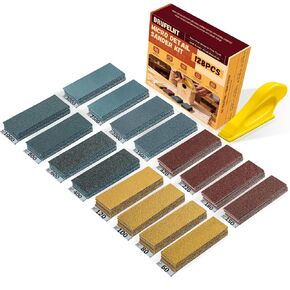 128PCS Premium Micro Sander & Sandpaper Kit, Detail & Mini Hand Sander with Small Sanding Block, 80–3000 Grit Sandpaper Assortment for Wood, Crafts, Furniture, Tight Spaces & DIY Projects in Kuwait
