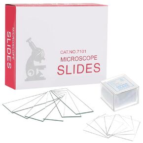 مجموعة شرائح وأغطية المجهر 50 قطعة شرائح زجاجية فارغة مُنظفة مسبقًا للمجاهر 100 قطعة أغطية مربعة للتجارب والتحليلات in Kuwait