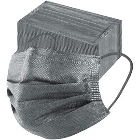 قناع وجه رمادي للاستعمال مرة واحدة من MSAAEX، أقنعة حماية مكونة من 4 طبقات تمنع الغبار، غطاء فم غير منسوج قابل للتنفس - 50 عبوة in Kuwait