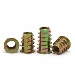 Zinc Alloy Flanged Hex Drive Furniture Nuts - Wood Insert Fasteners for DIY & Professional Use(M8x18 (50Pcs)) in Kuwait