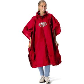 Northwest NFL Lightweight Waterproof Pullover Poncho with Hood and Mesh Storage Bag, Compact Rain Gear for Hiking, Camping in Kuwait