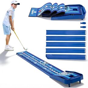 8FT Golf Putting Mat with Ball Return – Indoor Putting Training Mat for Practice, Skill-Building Putting Practice Mat for Kids, Teens & Family, Mat Only in Saudi Arabia