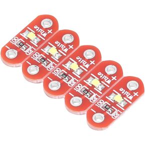 Oumefar 50 قطعة Lilypad LED وحدة بيضاء يمكن ارتداؤها على السطح LED مجموعة DIY لتصميم صغير الحجم مثالي للمشروعات الحرفية وصناعة الأزياء 3 ~ 5 فولت in Kuwait