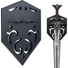 Sword Wall Mount Vertical Display Rack With Hollow-Carved Design Wall Holder for Medieval Swords Bows Axes & Props, Black in Saudi Arabia