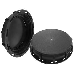 2 Pack 6" Solid Water Cap for IBC Tote IBC Tank Adapter, Plastic Cap Leak-Proof Design for Chemical Storage, Resistant Impact, Black in Kuwait
