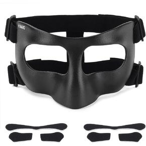 QK03B واقي أنف غير لامع للأنف المكسور، قناع وجه لكرة السلة، درع رياضي واقٍ لكرة القدم، قابل للتعديل مع بطانة للرجال والنساء in Kuwait