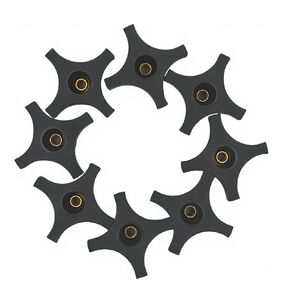 مقبض BYSOL أسود ذو 4 نقاط 1/4-20 صامولة جناح بقطر 2 بوصة مع مدخل نحاسي لجزازة العشب وأدوات النجارة والرقص، وقاعدة المظلة المشابك (8 قطع) in Kuwait