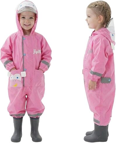 بدلة المطر للأطفال الصغار مع غطاء محرك السيارة - مقاومة للماء قطعة واحدة للأطفال (1-9 سنوات) in Kuwait