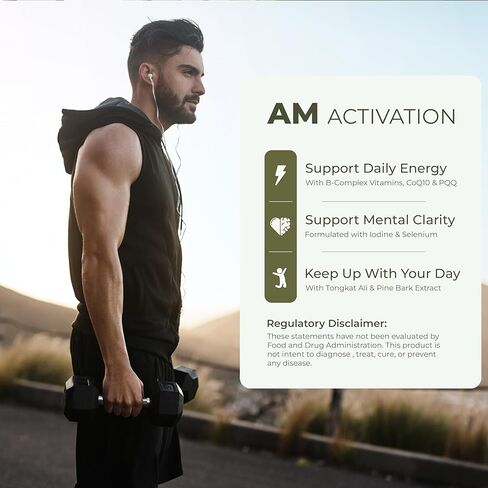 Dominus Multivitamins for Men | AM and PM Performance Formula with CoQ10, PQQ, KSM-66 Magnesium Zinc Bisglycinate | Nutritional Supplement for Energy Recovery and Sleep Support | 30 Day Supply in Saudi Arabia