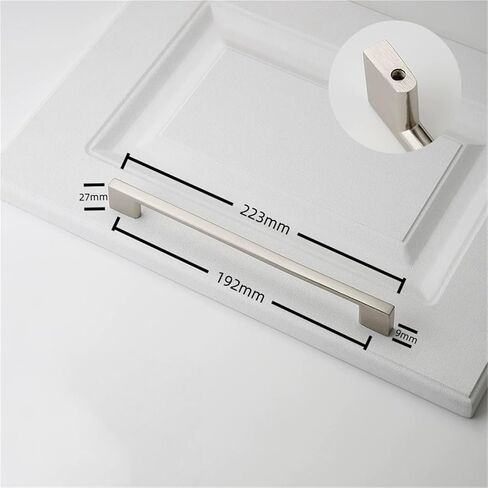 خزائن مقابض أسود فضي أثاث المطبخ درج خزانة تسحب خزائن الملابس 1 قطعة (Silver-C192mm) in Kuwait