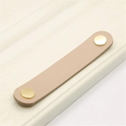 Soft Leather Kitchen Wardrobe Cabinet Drawer Handle Door Pulls Furniture 1Pcs(Khaki-M) in Kuwait