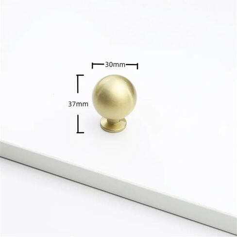 الصلبة النحاس محكم النحاس درج مقابض لقطع الأثاث خزانة باب الأجهزة 1 قطعة (005-Brass-D30mm) in Kuwait