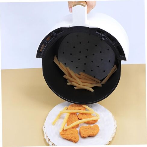 Sosoport Air Fryer Paper Sheets 100-Count Non-Stick Baking Pads Food-Grade Parchment Paper for Air Frying Cooking and Baking for Fryers and Ovens in Saudi Arabia