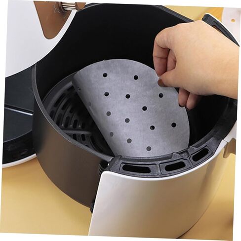 Sosoport Air Fryer Paper Sheets 100-Count Non-Stick Baking Pads Food-Grade Parchment Paper for Air Frying Cooking and Baking for Fryers and Ovens in Saudi Arabia