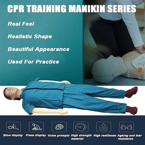 Educational Model Full Body CPR Training Manikin First Aid Chest Compressions Training Model Resuscitation Dummy for Hospital School Educational in Kuwait