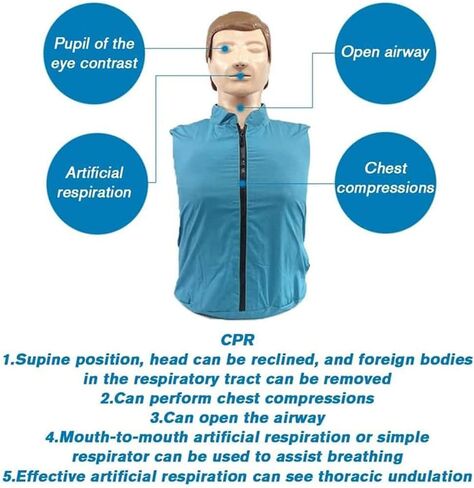 Half Body Cardiopulmonary Resuscitation Model,Cardiopulmonary Resuscitation Training Model,Professional Adult Training Manikin, Full Body CPR First Aid Training Manikin, for Teaching Training in Saudi Arabia