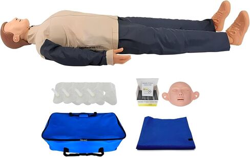 5.4ft Adult CPR Training Manikin, First Aid Training Model Cardiopulmonary Resuscitation Simulator, for Patient Education and Teaching, Medium Skin Tone in Saudi Arabia