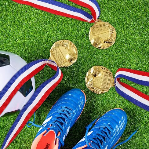 12 Pack Soccer Medals for Teen and Adults, Metal Gold Award Medals 1st Place Medal with Neck Ribbon, Participation Medal for Sports Competitions Celebration and Soccer Party Favors, 2 inch in Saudi Arabia
