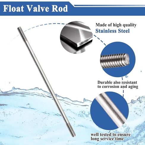 3 قطع SR06 قضيب صمام تعويم، طول 6 بوصة × قطر 1/4 بوصة، من الفولاذ المقاوم للصدأ in Kuwait