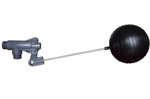 Kerick Pipe Mounted PVC Float Valve Assembly with 1-1/2" NPT PVC Float Valve, 14" Stainless Steel Rod and 8" Polyethylene Float in Kuwait