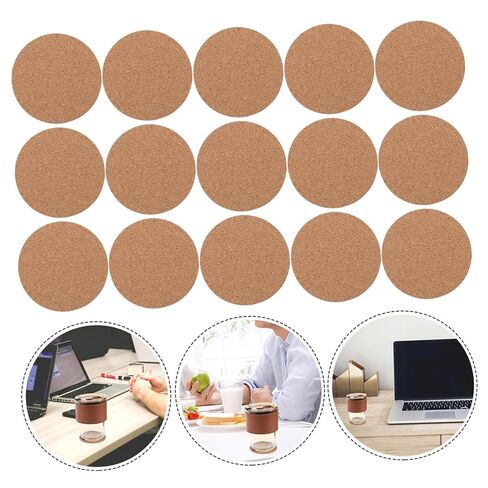 50Pcs High Density Self-Adhesive Round Cork Pads for DIY Crafts and Coasters Non-Slip Cork Strong Adhesive Backing for Wall Tiles Furniture Protection and Decorative Uses in Kuwait