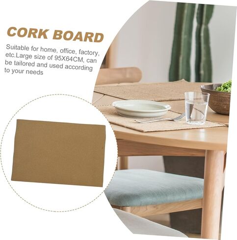 Veemoon 1Pc Rollable Cork Backing Board Flexible Desktop Protector Khaki High Density Material for Protecting Surfaces and Scratched Items for Home and Office in Kuwait