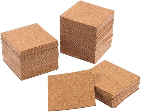 Cabilock 36Pcs Self Adhesive Cork Squares Natural Cork Mats for DIY Crafts Office Use and Home Decor Writable Surface Slip for Potted Plants and Vintage Decor in Kuwait