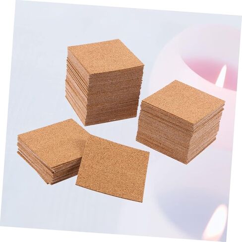 Cabilock 36Pcs Self Adhesive Cork Squares Natural Cork Mats for DIY Crafts Office Use and Home Decor Writable Surface Slip for Potted Plants and Vintage Decor in Kuwait