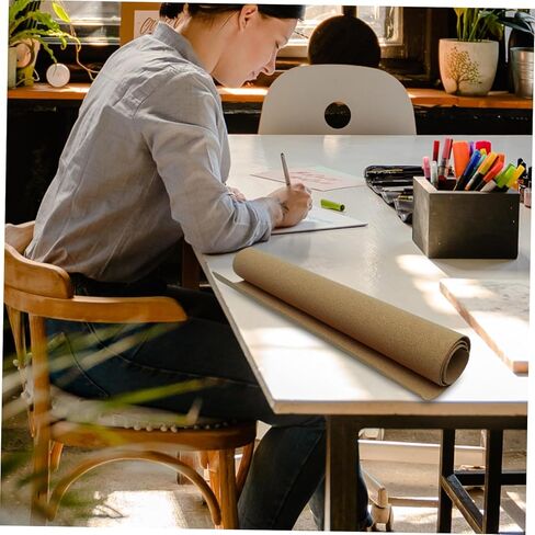 Uonlytech 1Pc Cork Backing Board Creative Khaki Cork Underlay for Home Office Protective Surface Easily Cut for Custom Use for Desktop Wall Decor in Kuwait